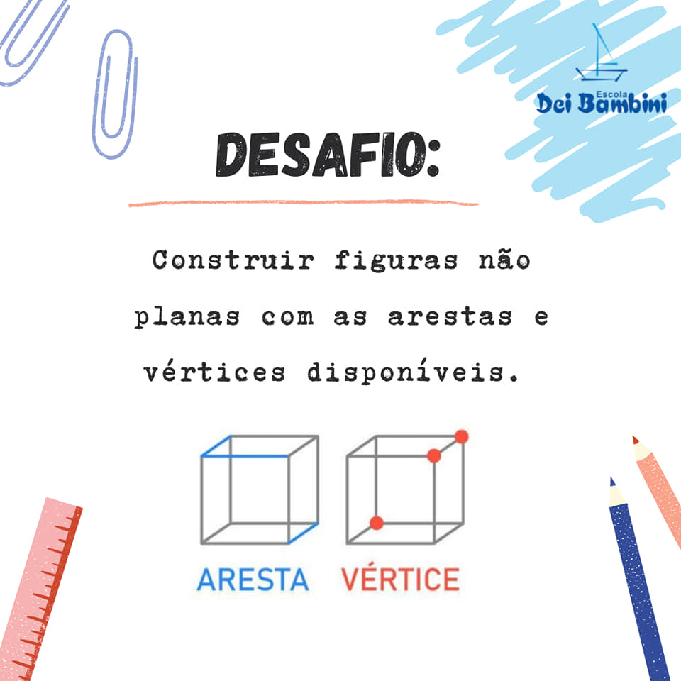 Figuras não planas com as arestas e vértices disponíveis - 4º ano EF